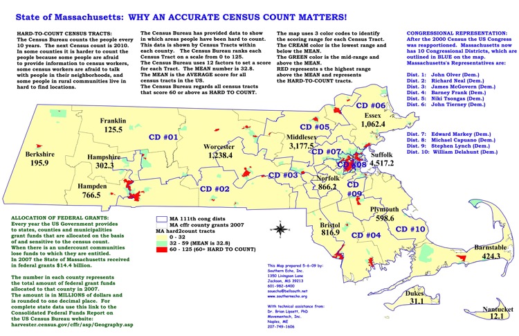 Map Of Massachusetts Counties. Census Maps for the State of